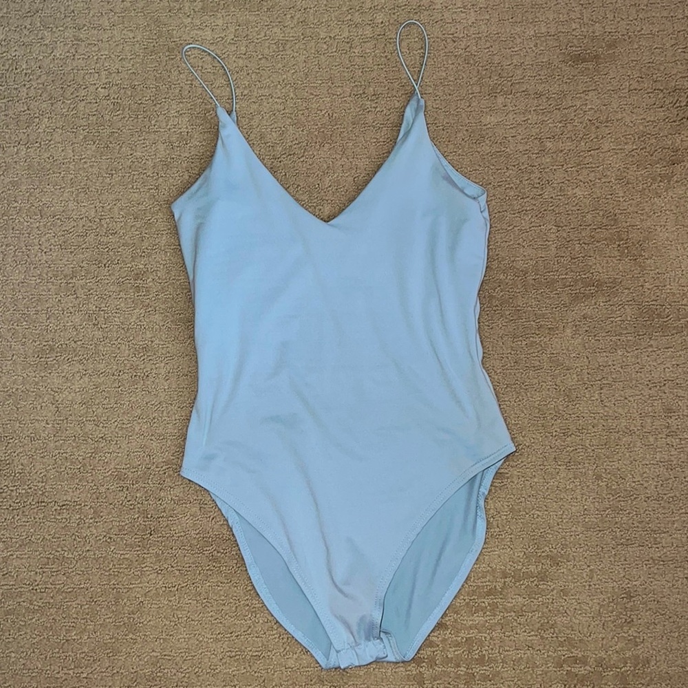 Periwinkle light blue bodysuit top
